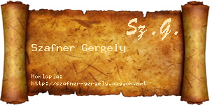 Szafner Gergely névjegykártya